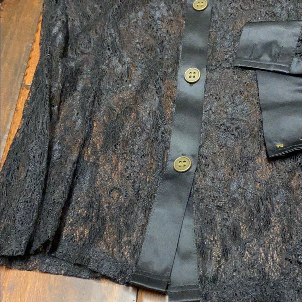 Black Lace Button Down - image 5